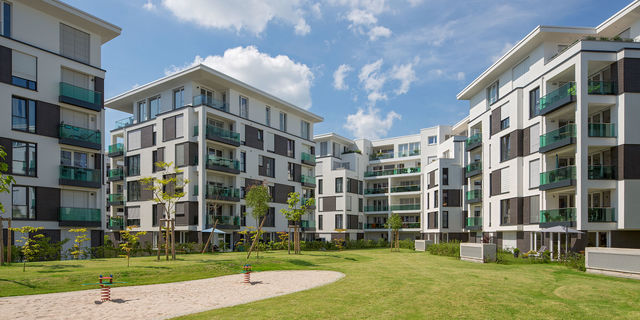 weisenburger-Wohnanlage mit Mehrfamilienhäusern im Karlsruher Citypark