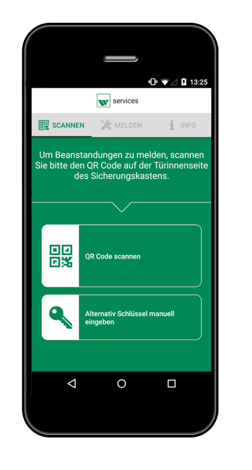 iPhone mit Screenshot der weisenburger-Service-App 