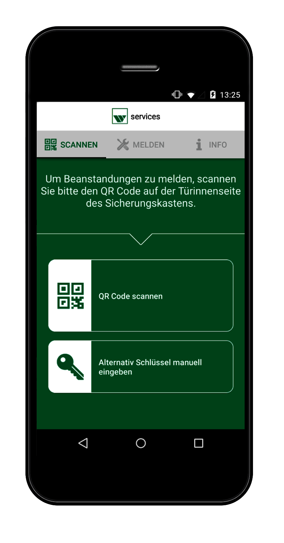 Screenshot aus der weisenburger App im Register services