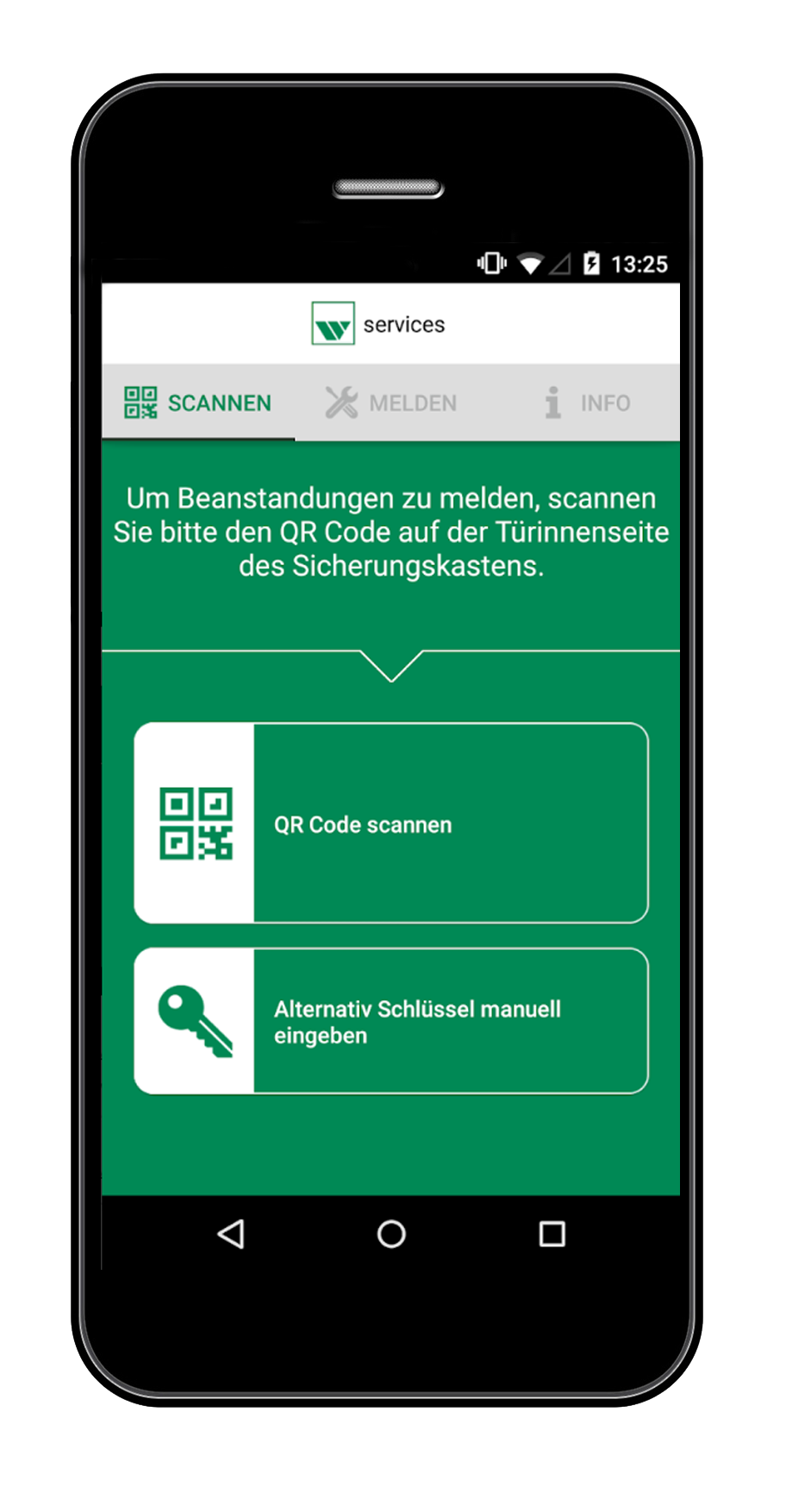 Screenshot aus der weisenburger App im Register services